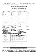 Đề kiểm tra cuối học kỳ I môn Tiếng Anh Lớp 6 - Năm học 2019-2020 - Trường THCS Trần Hưng Đạo